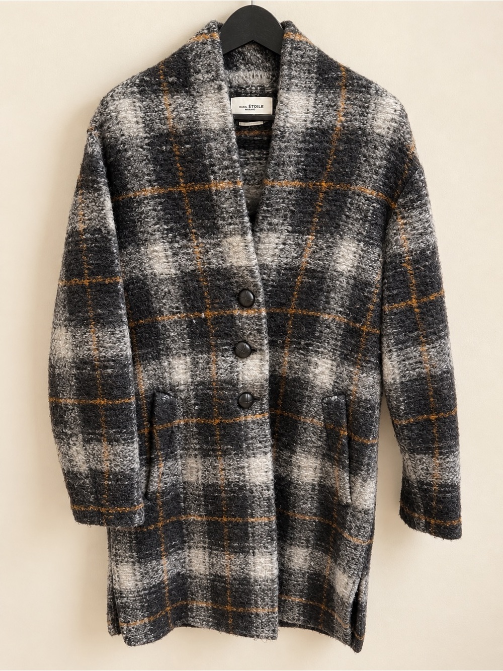 ISABEL MARANT ÉTOILE Gabriel Plaid Wool Coat Size 36